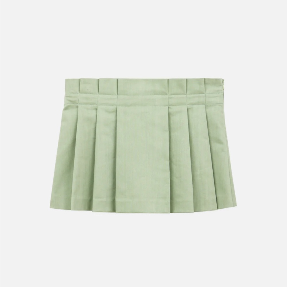 WE-AR4 The 98 Mini Pleated Skirt Mint Green NWT Size M Made in Italy